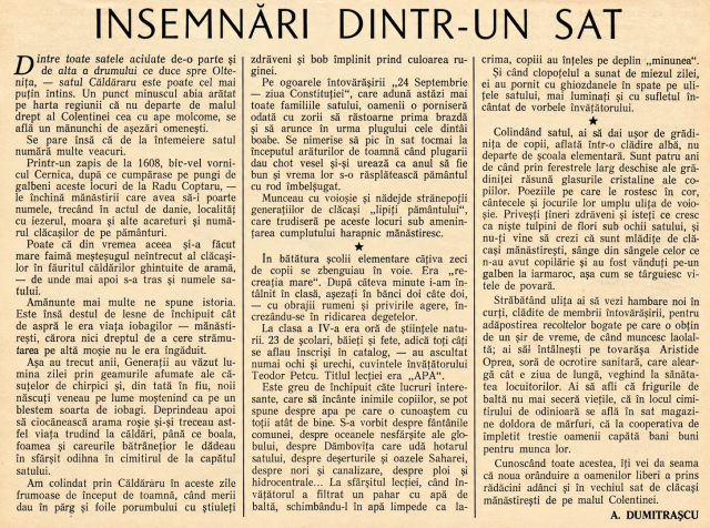 Reportaj satul Căldăraru Cernica 23 sep 1955 A. Dumitrașcu Steagul Roșu
